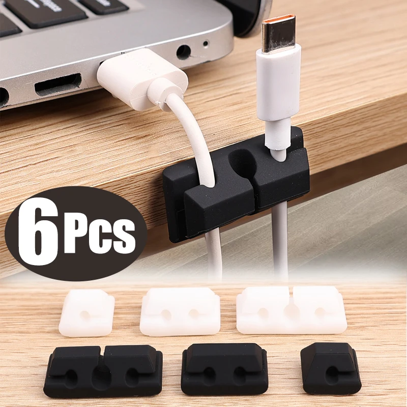 

6/1Pcs Cable Clips Cord Holder Self Adhesive Cable Management Organizer For Home Office Car Nightstand Desk Tidy Cable Winder
