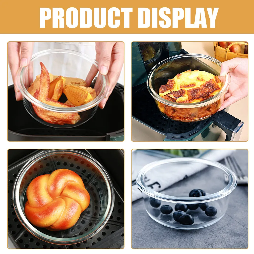 Набор из 2 термостойких стеклянных мисок для салатов, фруктов, десертов и закусок, универсальные прозрачные стеклянные миски для смешивания, для домашнего использования на кухне (art.: 3920dafe128ee) - 3920dafe128ee