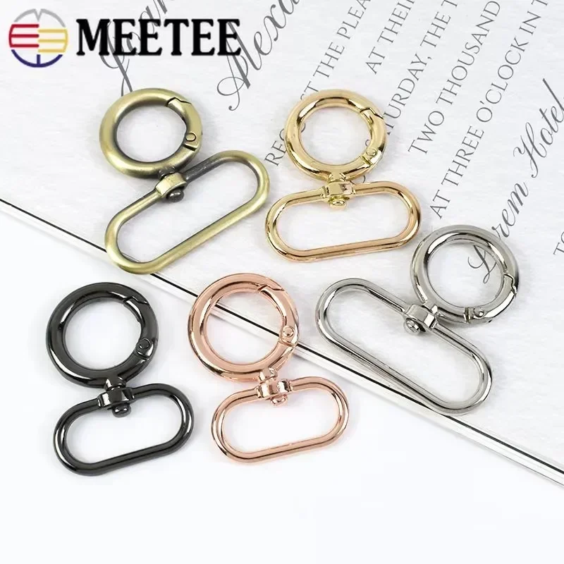 5-20Pcs Metal O Ring Buckles for Bag Strap 20-38mm Swivel Spring Clasp Dog Collar Keychain Snap Hooks DIY Hardware Accessories