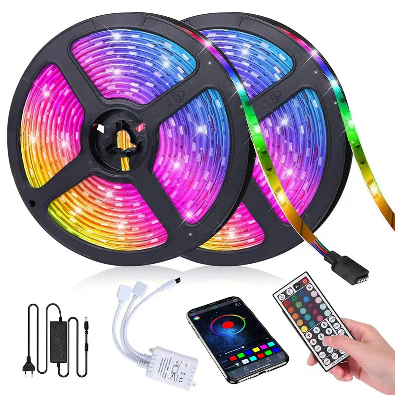 Лента Светодиодная гибкая с поддержкой Wi-Fi и Alexa, 5050 RGB, 50 м, 24 В постоянного тока