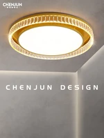 light luxury crystal room ceiling lamp bedroom high end atmosphere study lamp simple modern round master bedroom warm lamp