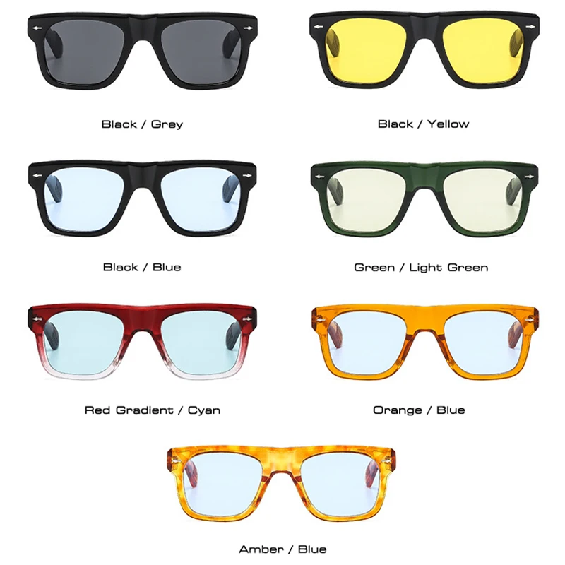 Солнцезащитные очки унисекс с прозрачными линзами UV400 желтые и синие