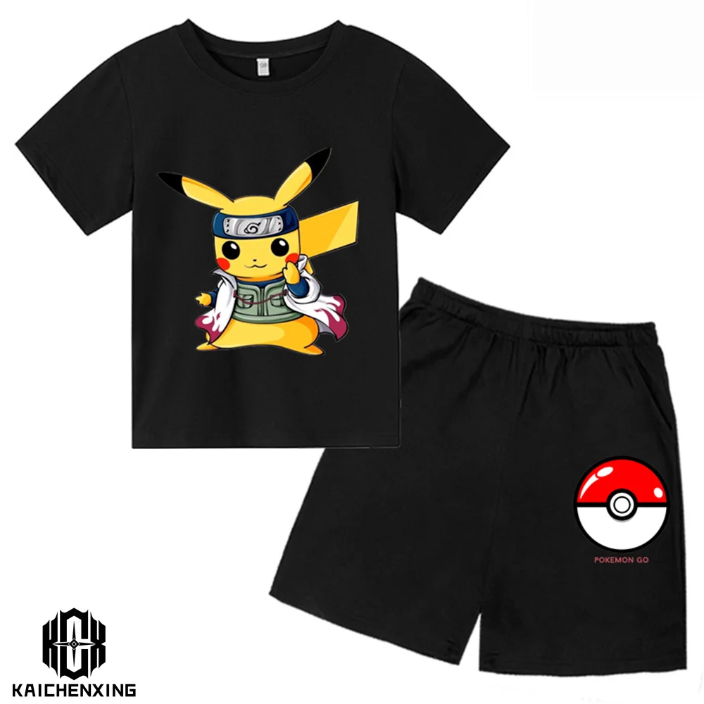 

Pokemon Tshirt Set Kids Clothing Tops Boy T-shirt Game Women T Shirts Funny Anime Pikachu Short Sleeve Tee Baby Girls Tshirt