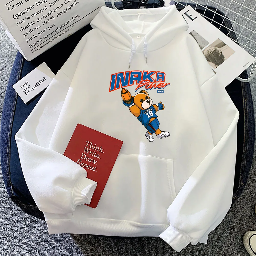 

Power Bear Retro Letters Hoodies Round Neck Long Sleeve Women Men Trendy High Street Original Design Sense Couples Sweatshirts