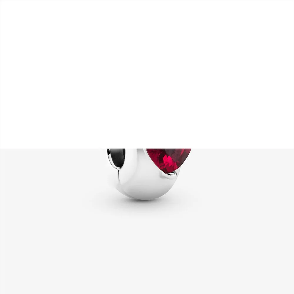 

2022 Valentine's Day Gifts High Quality Jewelry Red Heart Solitaire Clip Charm