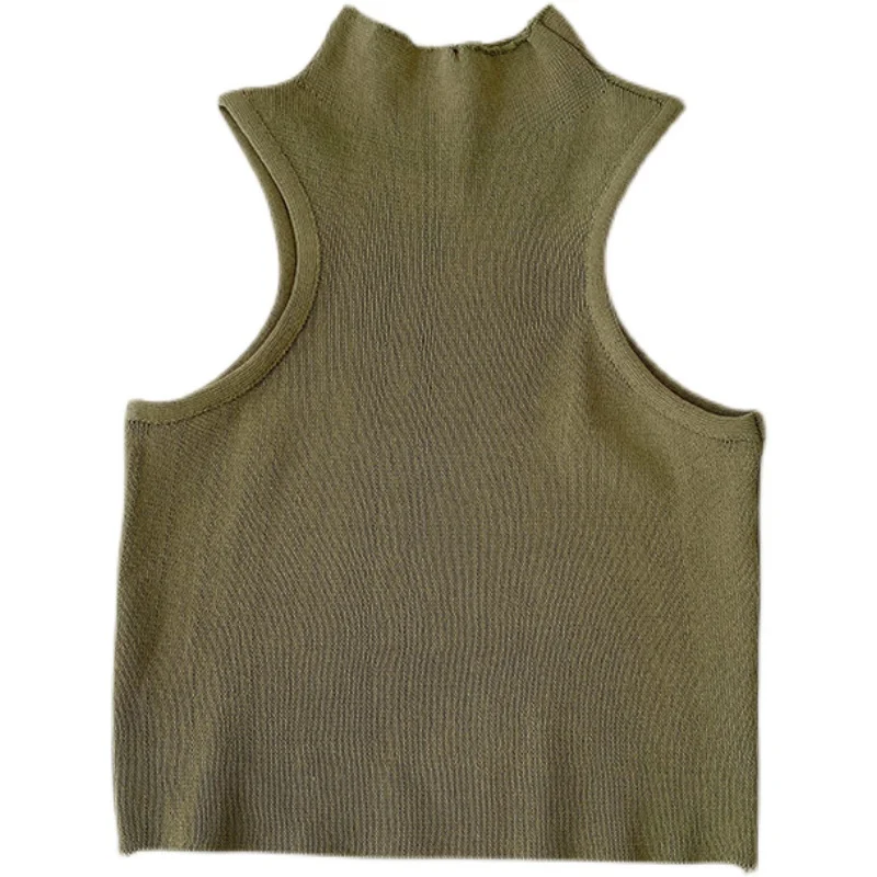 Женская Трикотажная майка с открытыми плечами однотонная |