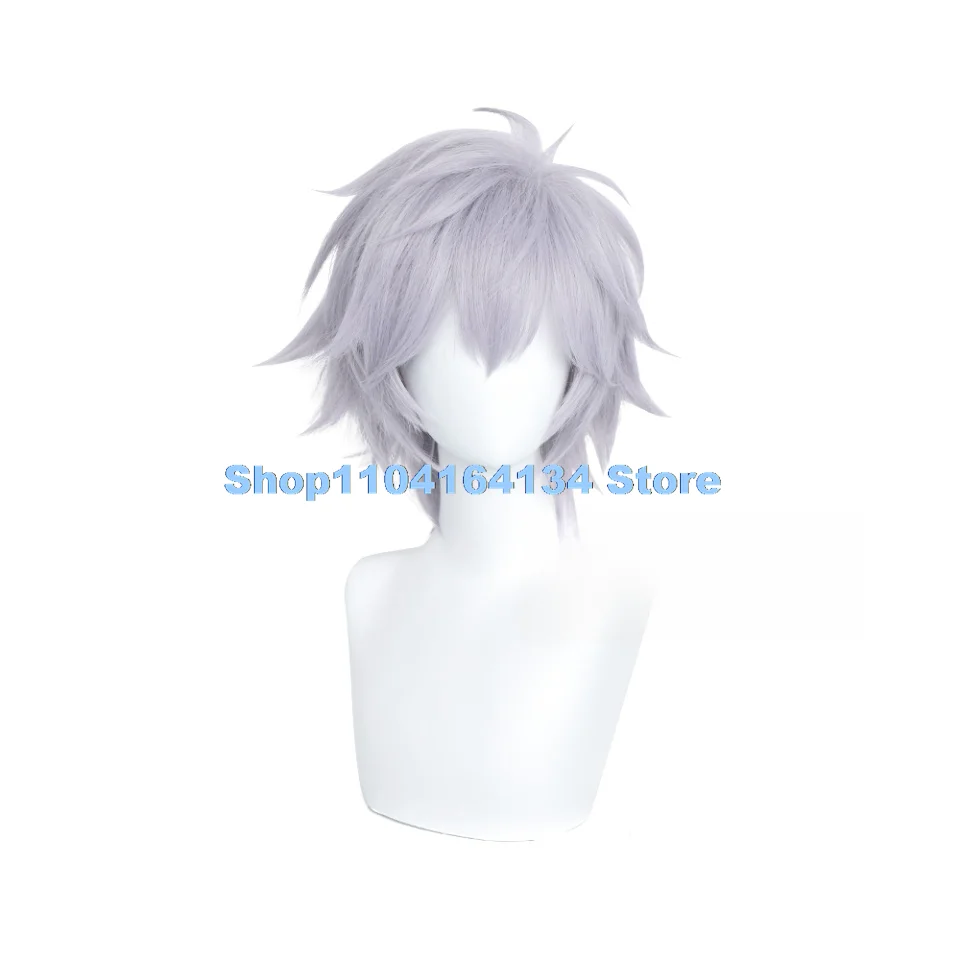 Парик для косплея из аниме EVA Kaworu Nagisa парик 37 см серый термостойкие синтетические