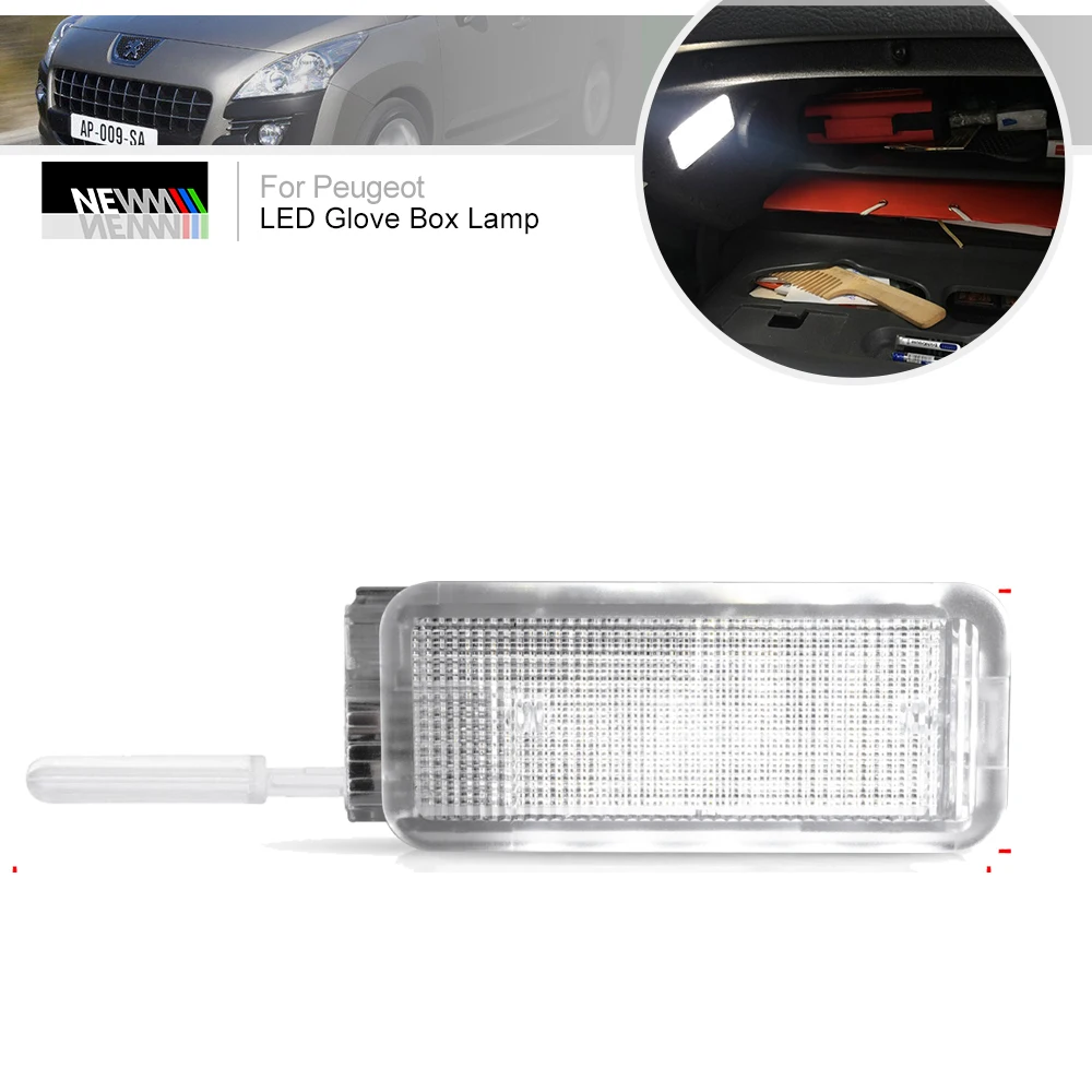 

1 шт. для Peugeot 1007 207 306 307 светодиодный 308 светодиодные перчатки Canbus подсветильник ка интерьера Glovie бокс ламсветильник автомобиля