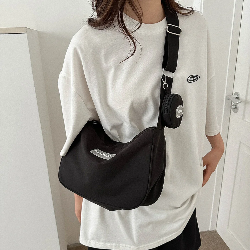 

Универсальная сумка через плечо для женщин, модная однотонная ранец в стиле Харадзюку, простая Дизайнерская Дорожная сумка для отпуска