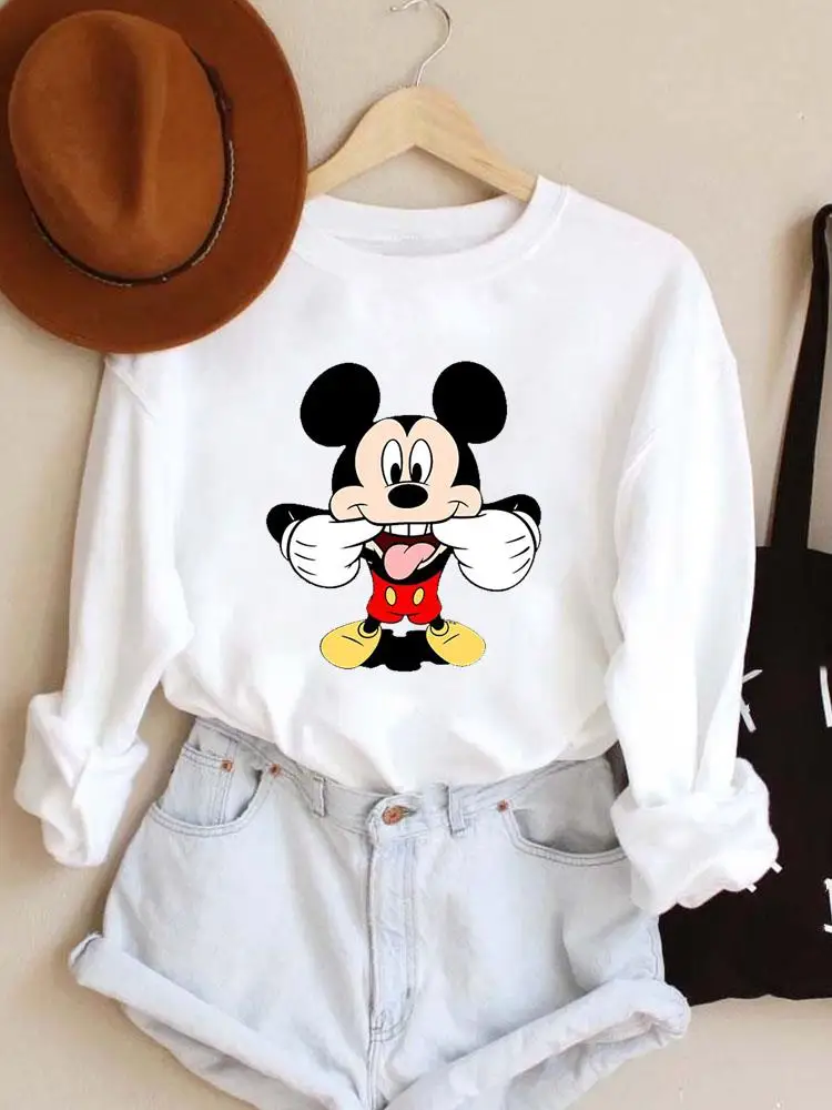 

Пуловер с ушными мышами для женщин, праздничный мультяшный трендовый свитшот с графическим принтом в стиле 90-х, на осень-весну