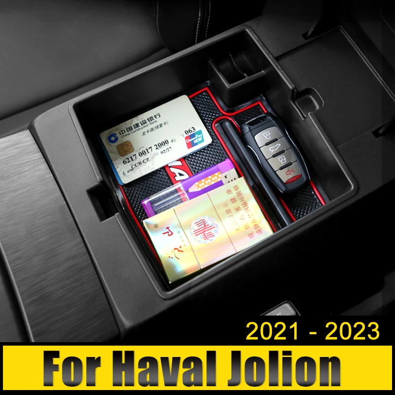 

For Haval Jolion 2021 2022 2023 ABS Car Center Console Organizer Tray Case Armrest Storage Box Multi-Function Cover Accessories