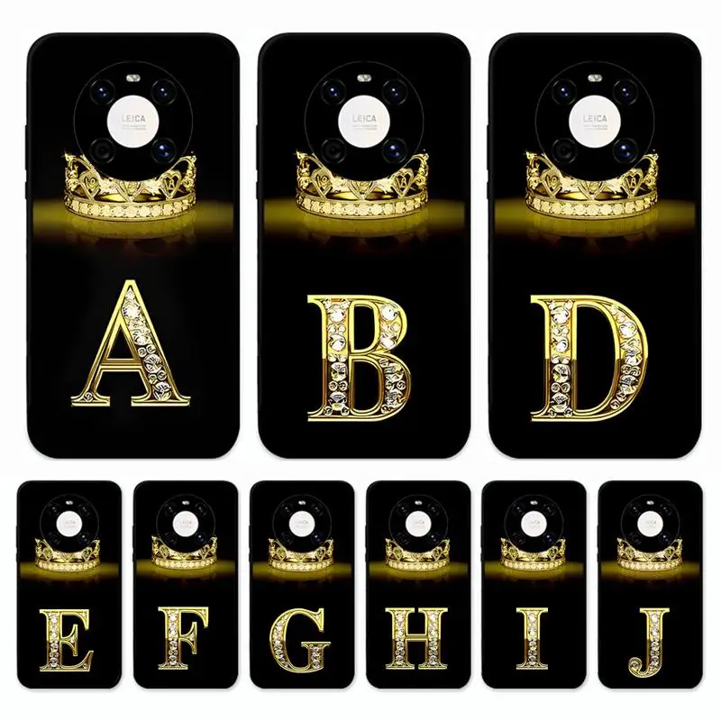 

Diamond Crown Letter Phone Case For Huawei Mate 10 20 30 40 50 lite pro Nova 3 3i 5 6 SE 7 pro 7SE