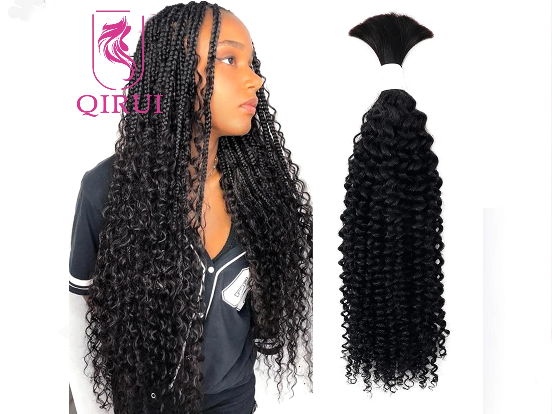 Бразильские кудрявые Человеческие волосы Remy для плетения 100% необработанные