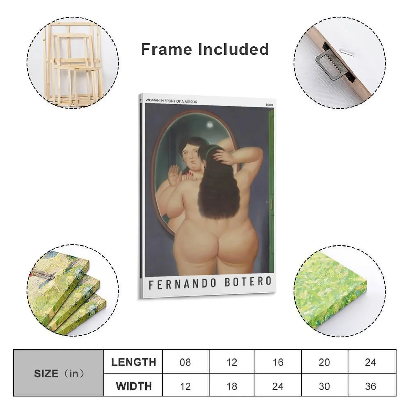 Фернандо Боторо - Женщина перед зеркалом печать на холсте