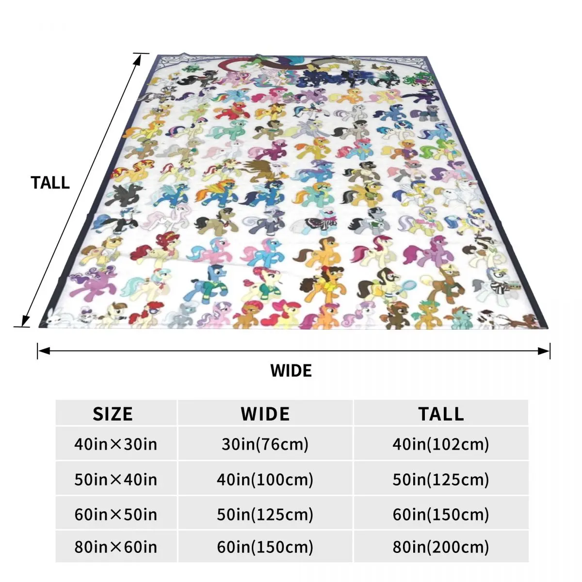 Одеяло 100 PONIES MEGA-PATTERN покрывало на кровать одеяло в стиле аниме униформа для