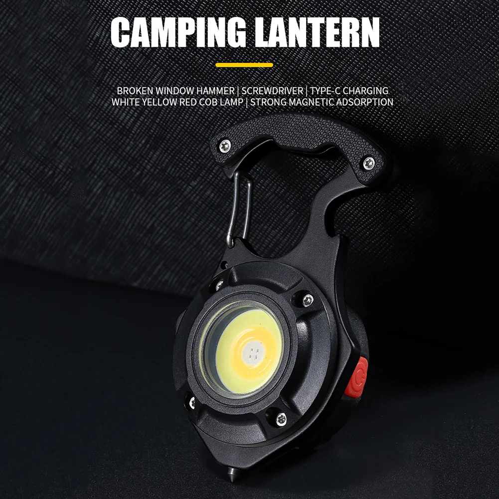

Type-C USB Charging COB LED Camping Outdoor Flashlight Keychain Bottle Opener