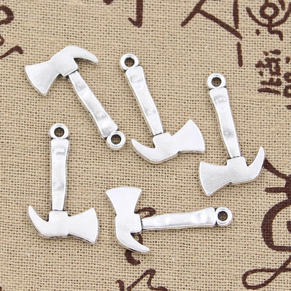 

12pcs Charms Fire Axe Ax 26x15mm Antique Bronze Silver Color Pendants Making DIY Handmade Tibetan Finding Jewelry