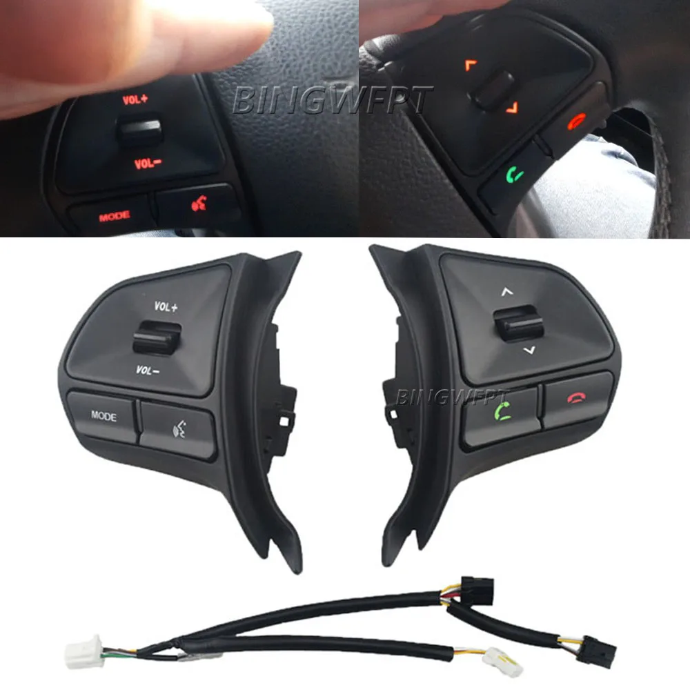 

Новый кнопочный переключатель управления рулевым колесом с подсветкой для KIA K2 Rio 2012-2016, аудиопереключатели, аксессуары