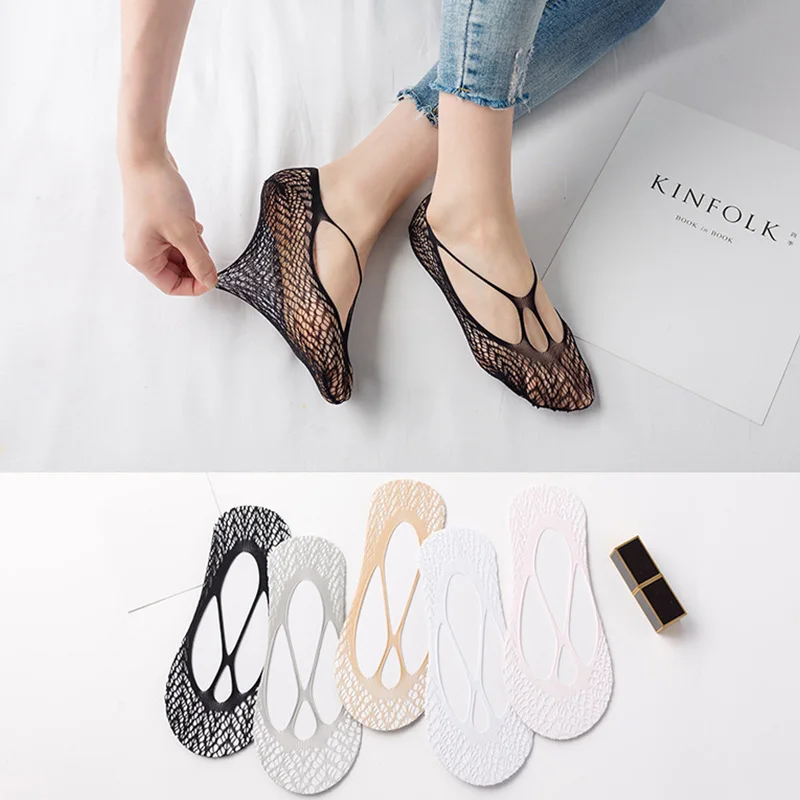 

Носки женские короткие с кружевом, 1 пара, летние