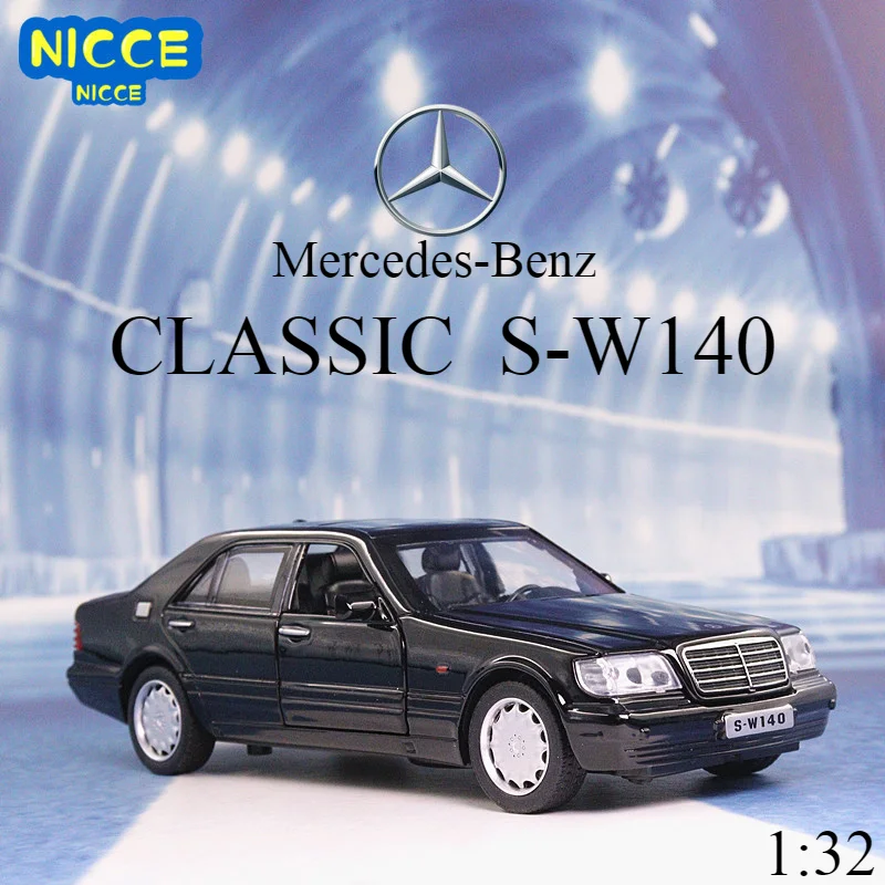 

Классическая модель автомобиля Mercedes-Benz Nicce 1:32, модель автомобиля из сплава с задним фсветильник Рем, модель автомобиля со стоп-звуком, игруш...