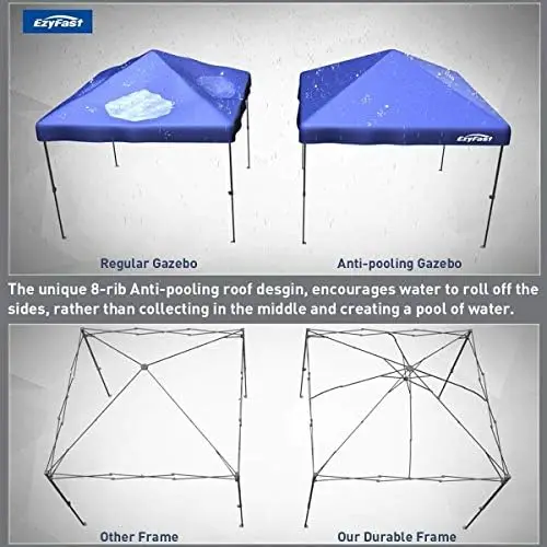 

Складной тент-зонт для пляжа, портативный складной тент с прямыми штанинами и сумкой для переноски на колесиках (12x12 дюймов)