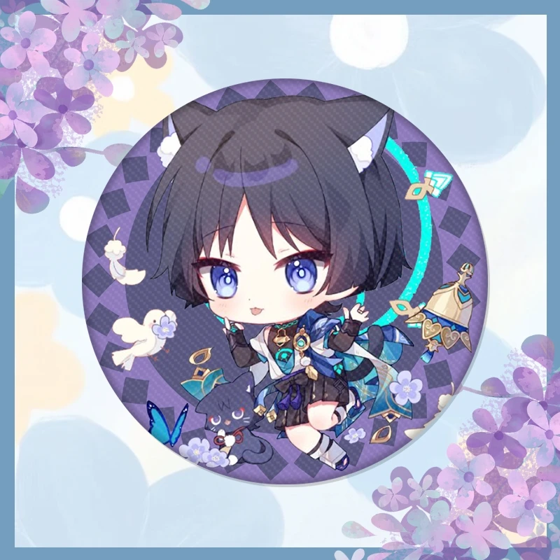 Аниме Genshin Impact Wanderer Косплей Кот серия симпатичный значок ambito