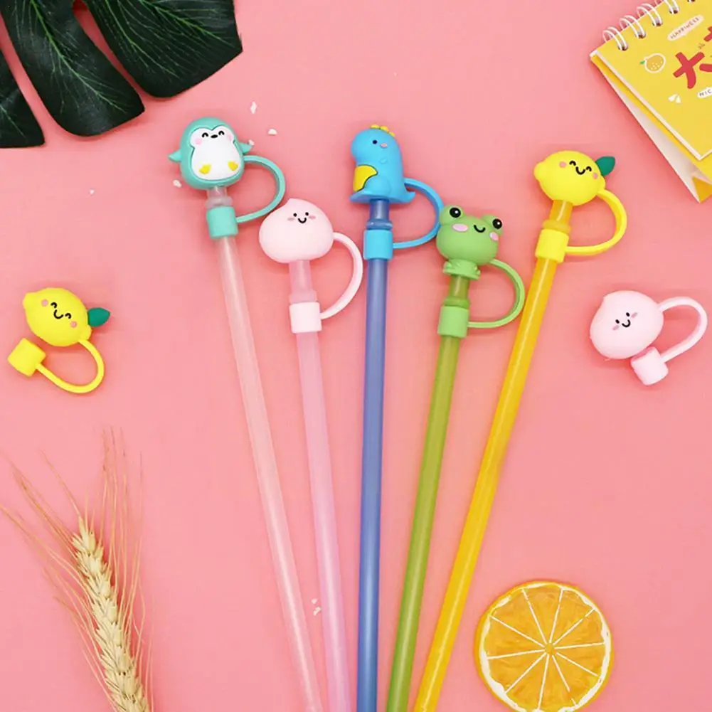 

Silicone Animals Straw Cover, BetterJonny Cute Straw Reusable Straw Caps Covers Lids Silicone Drinking Cap, Cover, Straw Ti O5D2