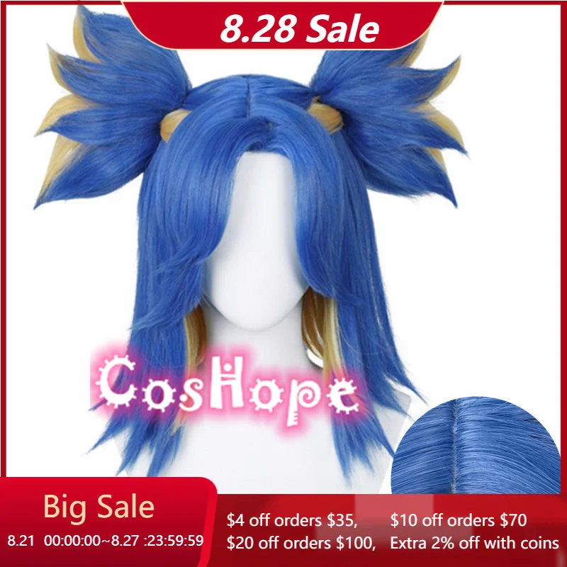 

Neon Cosplay Valorant Cosplay Neon Wig 42cm Blue Yellow Wig Cosplay Anime Cosplay Wigs Heat Resistant Synthetic Wigs Halloween