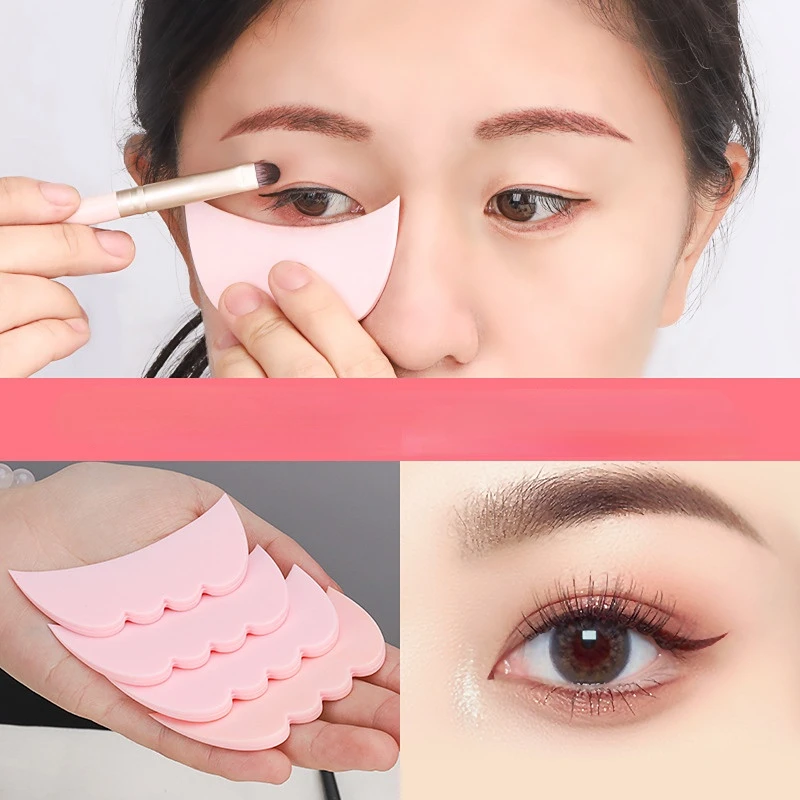

New Pink Eye Make Up Stencils Silicone Eyeshadow Stencils Mold Eyeliner Shield Grafted Eyelash Removal Patches Eyeliner Aid Tool