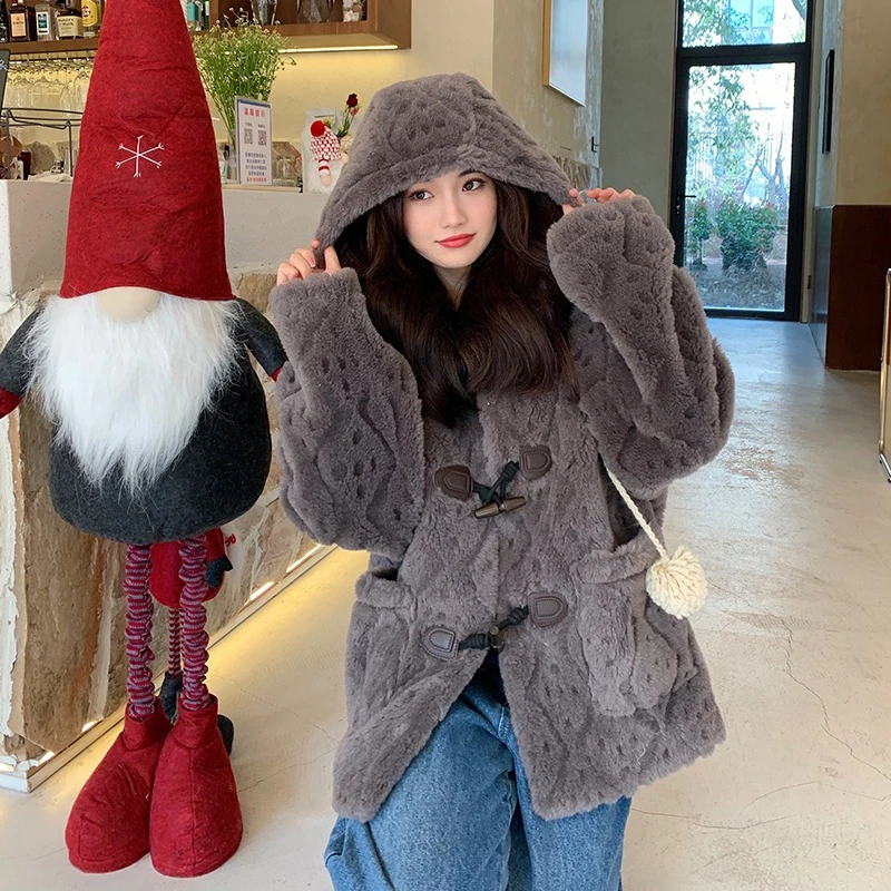 Милое теплое меховое пальто для девочек роскошная импортная кашемировая