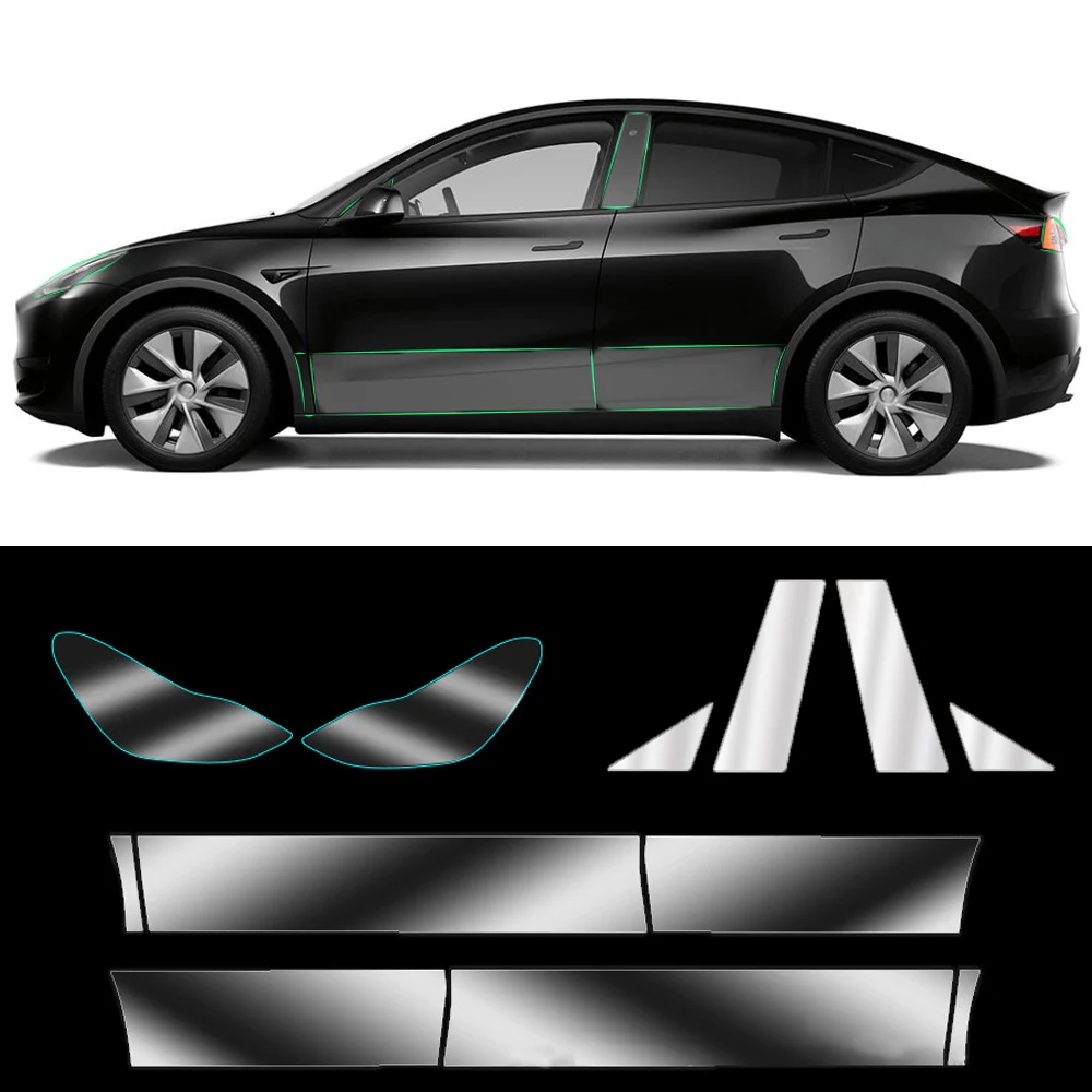 

Удлиненная Защитная пленка для передней двери и задней двери Tesla Model3/Y 2017-2023, невидимая Автомобильная одежда, набор ФПФ-ламп для украшения