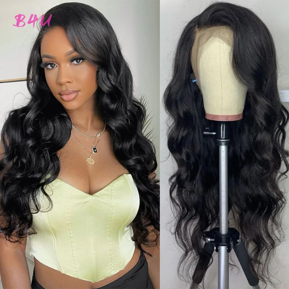 Body Wave Lace Front Wig For Black Women B4U Hair Transparent Lace Frontal Human Hair Wigs Brazilian Weave Lace Closure Wig