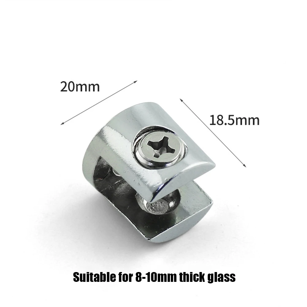 

10pcs Glass Shelf Support Clamp Brackets Clip Chrome Shelves 8-12mm Clip Tool Cabinet Shelf Support Plate Clamp Home