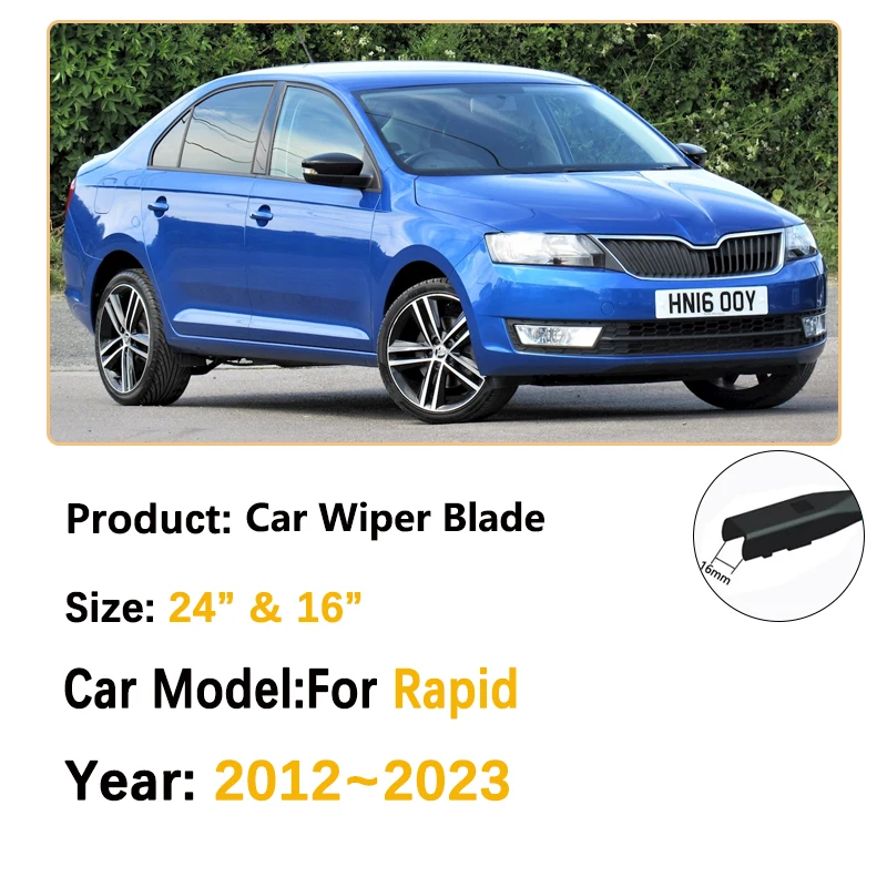2x щетки стеклоочистителя для автомобиля Skoda Rapid NH1 NH2 NH3 2012 2013~2023 резиновые полоски