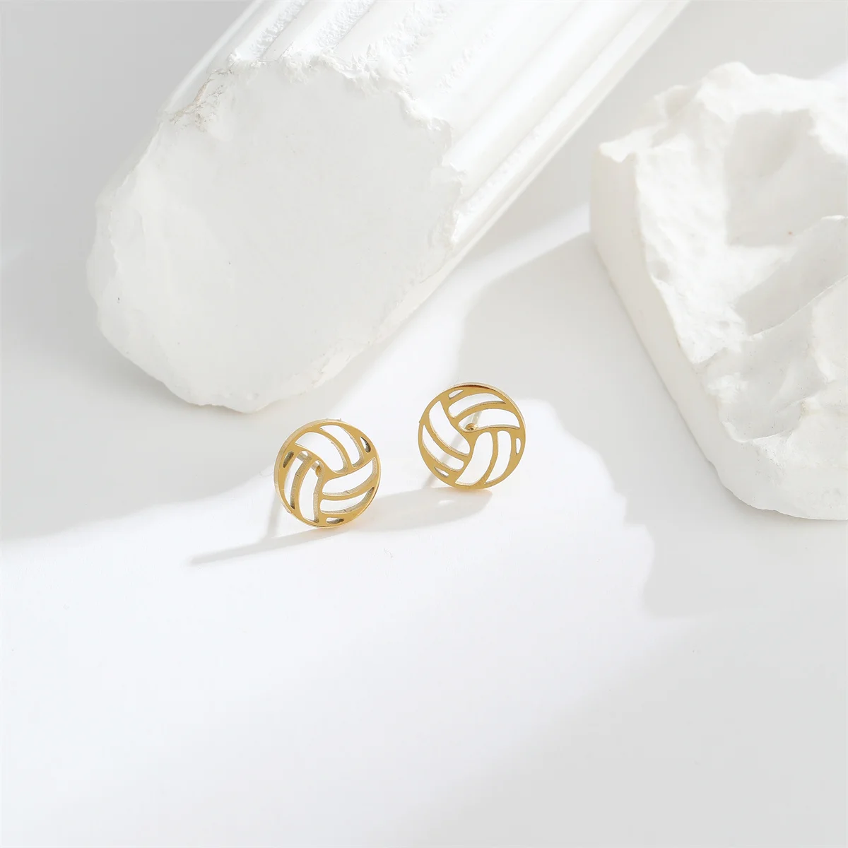 6 пар/лот простые футбольные спортивные серьги-гвоздики для женщин золотые