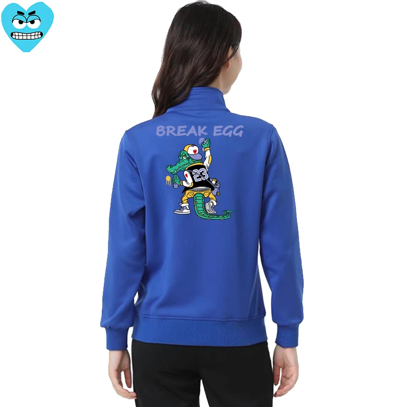 Женская хлопковая куртка Break Egg Повседневная осенняя с вышивкой в виде сердечек