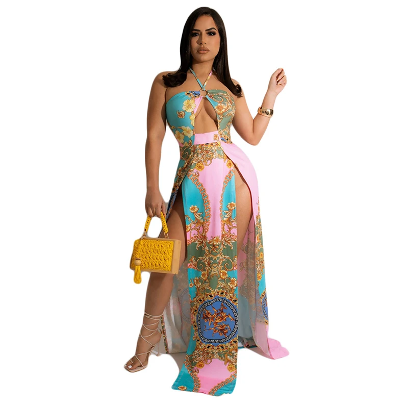 

Fashion Print Maxi Party Dress