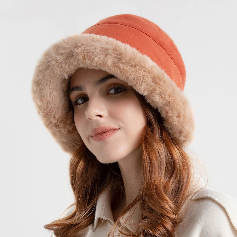 

New Winter Curled Velvet Women Hat Outdoor Casual Warm Plush Fleece Fisherman Hats for Female Fashion Lamb Hair Cap