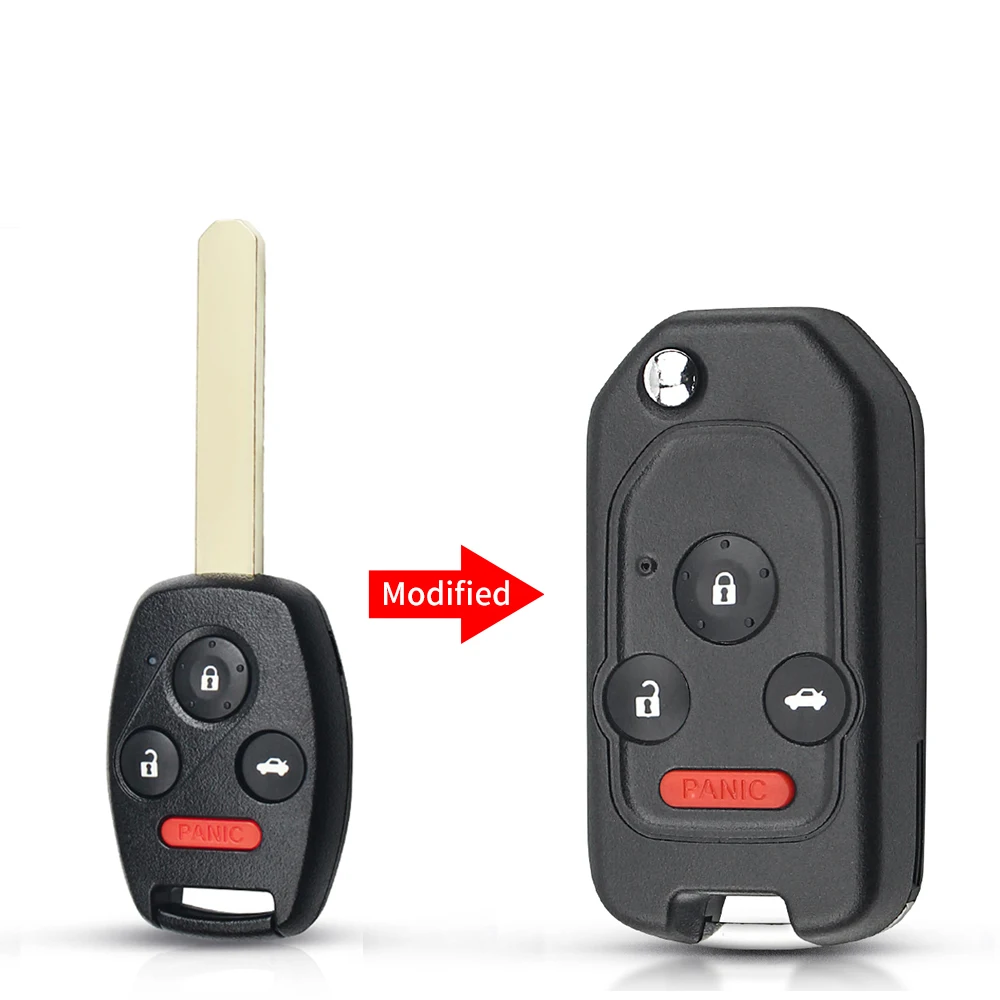 

Чехол для автомобильного ключа KEYYOU Remote 2/3/4, складной, с кнопками, для Honda Accord, Civic, CRV, Pilot 2007, 2008, 2009, 2010, 2011, 2012, 2013