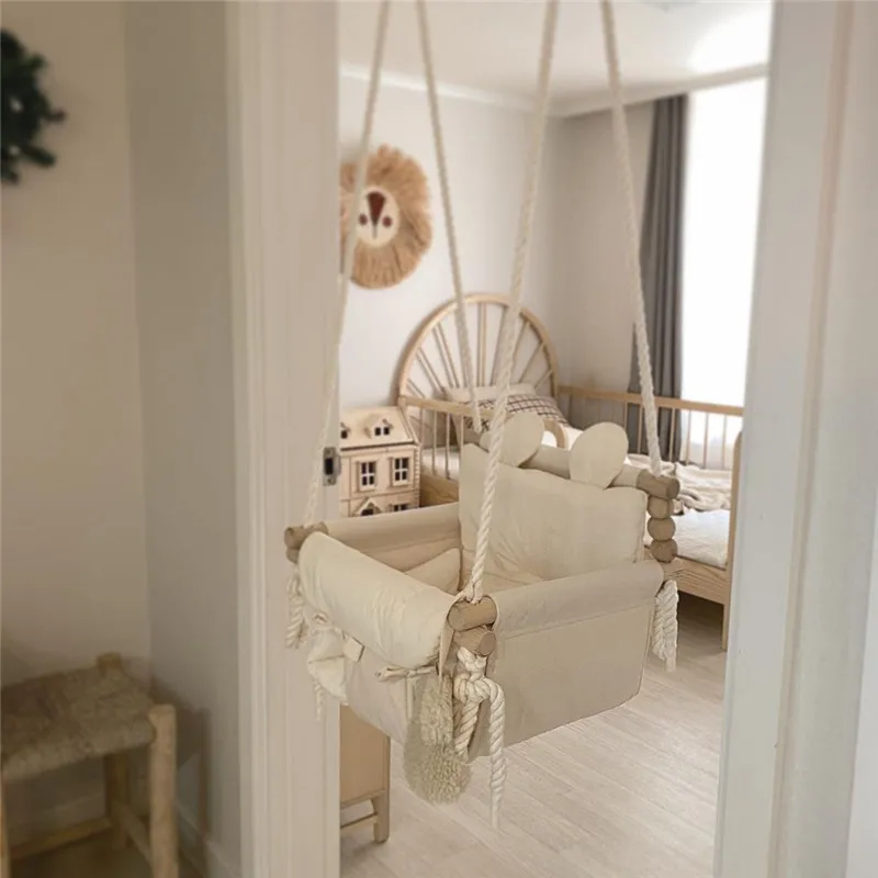 Ins Korean Indoor Hanging Chair Infant Household Coaxing Baby Artifact Children Swing Small Hanging Basket Cloth Rocking Chair