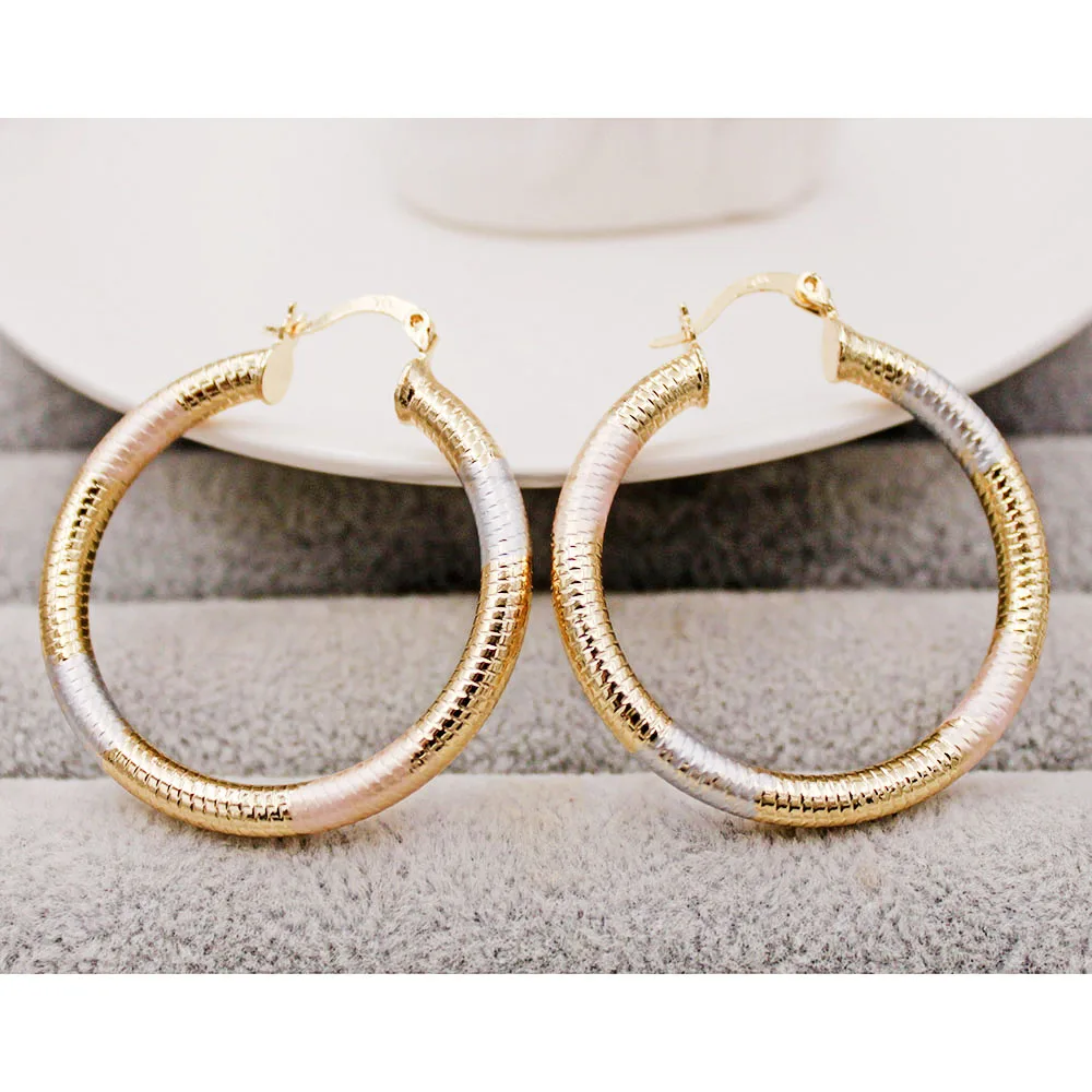 

Vintage Rock Gold Plated Copper Round Hoop Earrings Hip Hop Earring For Women Fashion Jewelry Accessories Wedding Party Gift