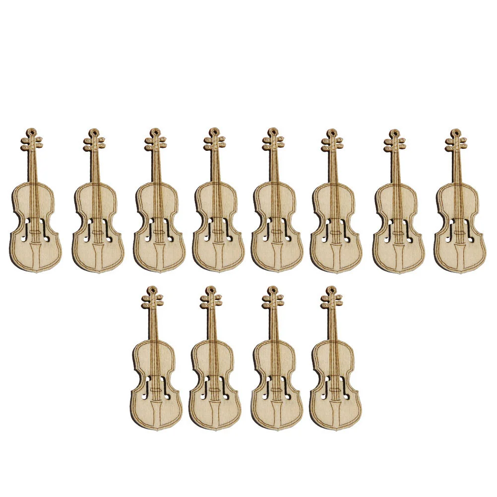 

Violin Mini Miniature Musical Wood Decoration Toy Ornaments Wooden Ornament Model Instrument Unfinished Diy Instruments Horn