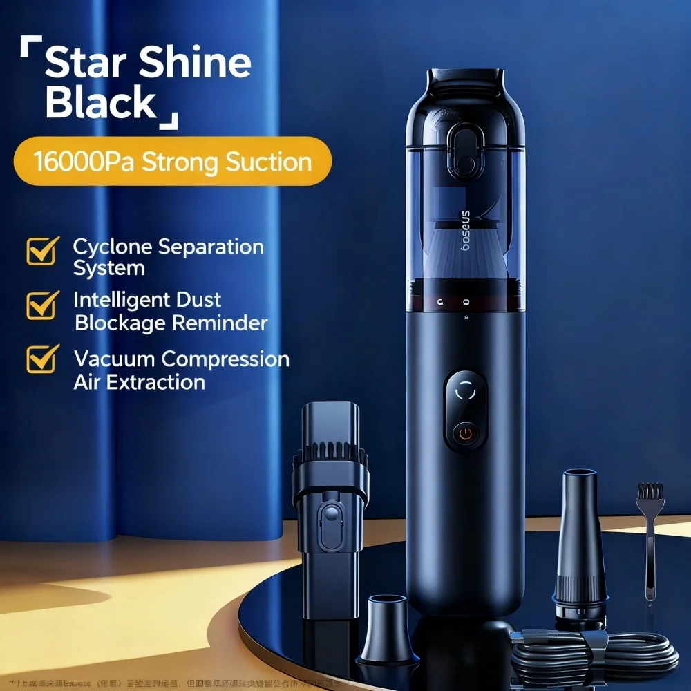 

Беспроводной Автомобильный Пылесос Baseus A5, 16000 Па, Портативный, Ручной, Для Уборки Салона Автомобиля