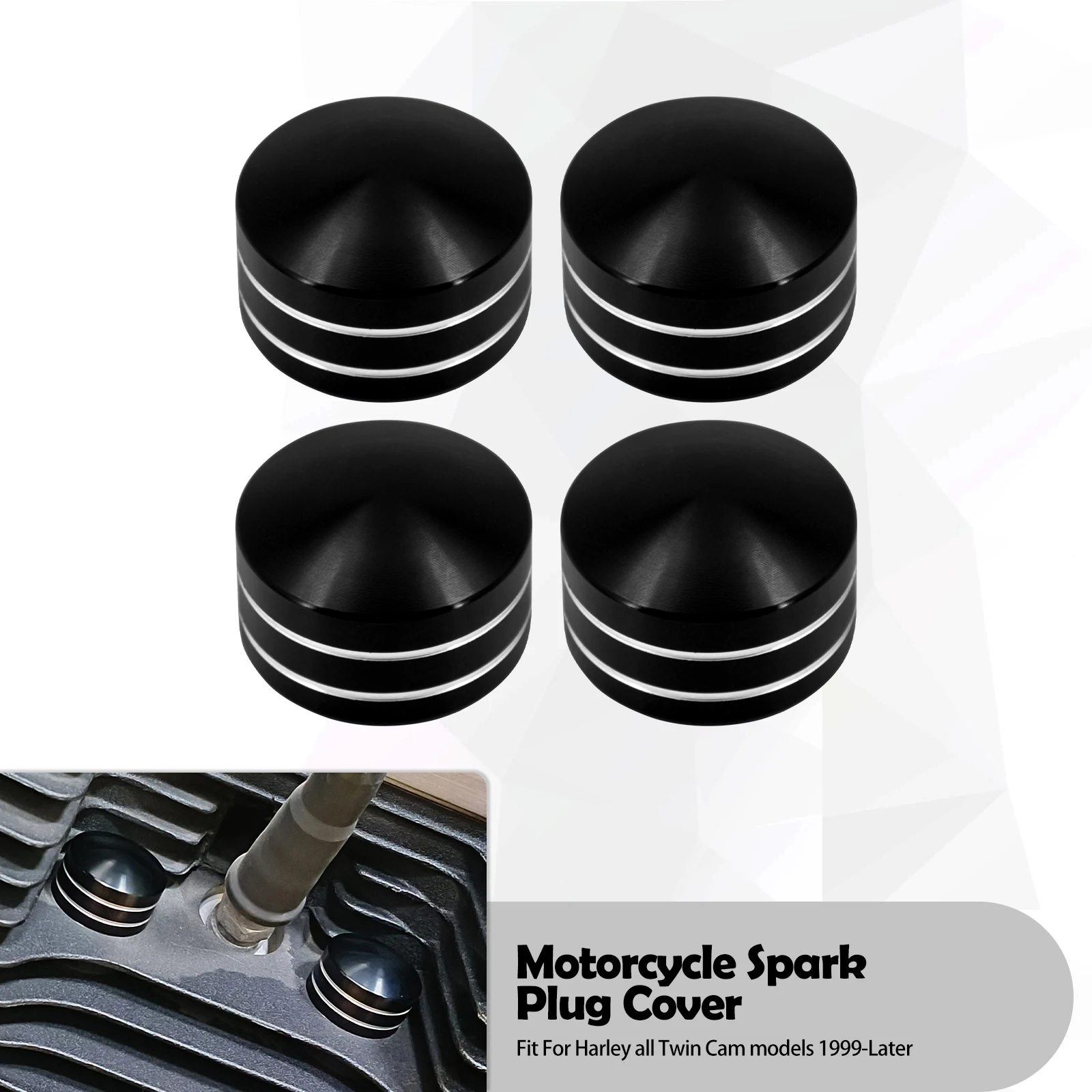 

Мотоциклетная 4 шт. крышка свечи зажигания, болт, заглушка для Harley Twin Cam 1999-2023 Touring Road Glide Sportster XL 883 1200 Dyna