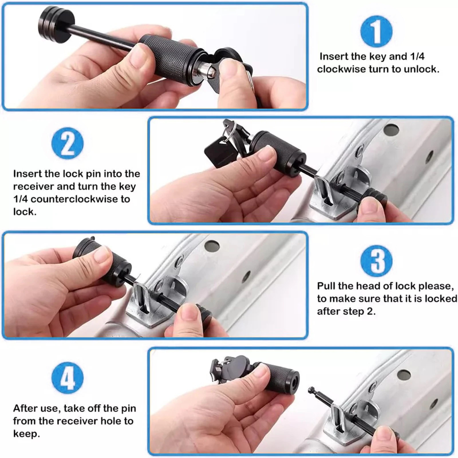 Сцепка прицепа соединительный штифт 1/4 дюйма небольшой Противоугонный