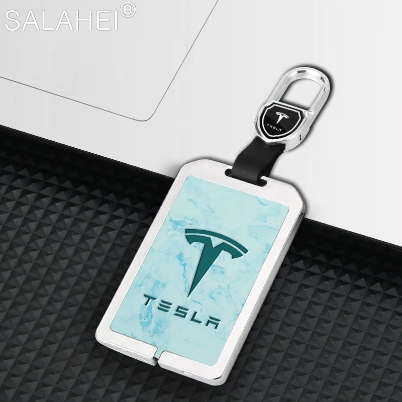 

Zinc Alloy Car Smart NFC Card Key Cover Case Bag Shell Holder Protection For Tesla Model 3 Model Y Keychain Interior Accessories