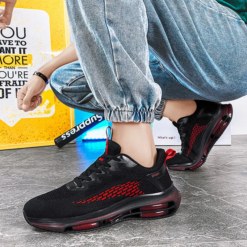 New Men's Mesh Breathable Sneakers Low-top Lightweight Trend Running Shoes Anti Skid Comfortable Outdoor Casual Sports Shoes