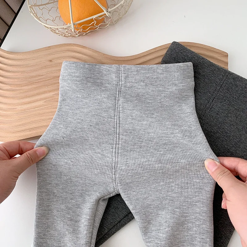 

Baby Plus Velvet Leggings 0-5 Years Winter Clothing Children All-in-one Fleece Pants Children Striped Casual Pants Warm Pants