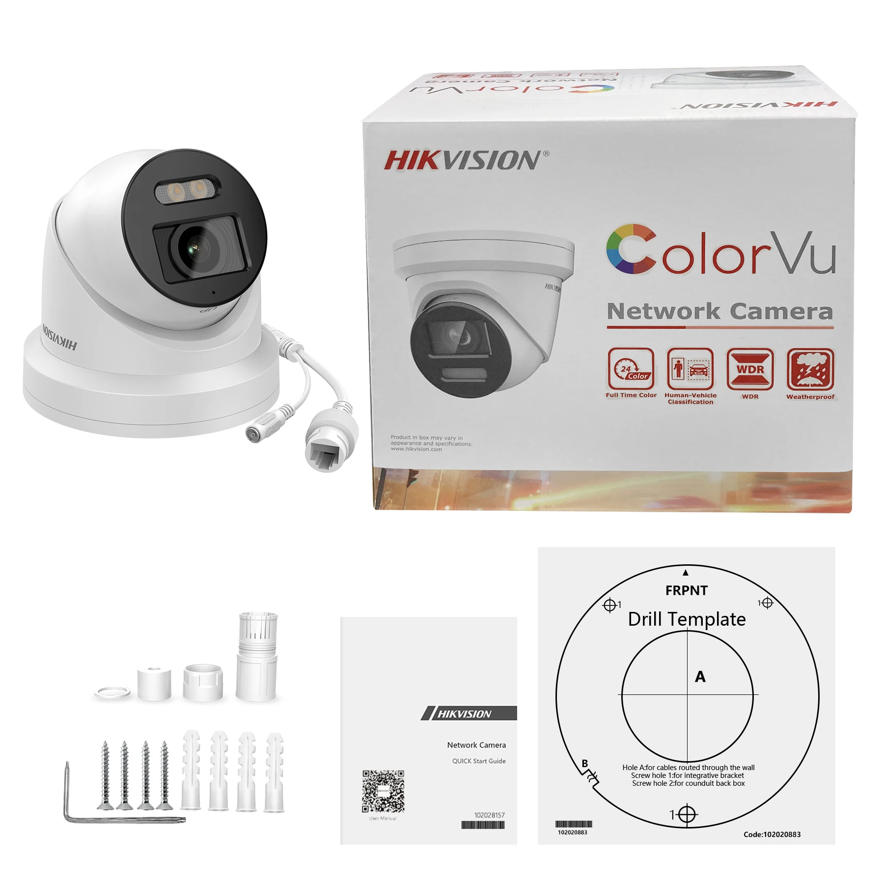 Hikvision DS-2CD2387G2-LSU/SL 8MP 4K ColorVu CCTV IP-камера AcuSense Встроенный микрофон динамик