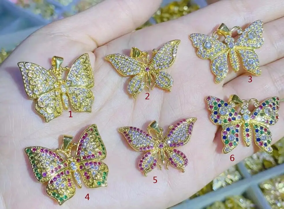 Цепочка с подвеской-бабочкой из фианита 1 шт.